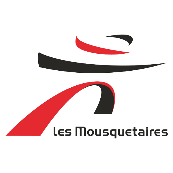 Logo Les Mousquetaires noir et rouge