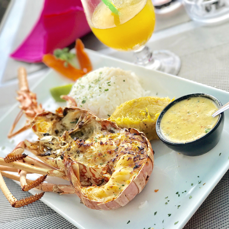 Plat cuisine gastronomique recette de langouste grillée martinique guadeloupe