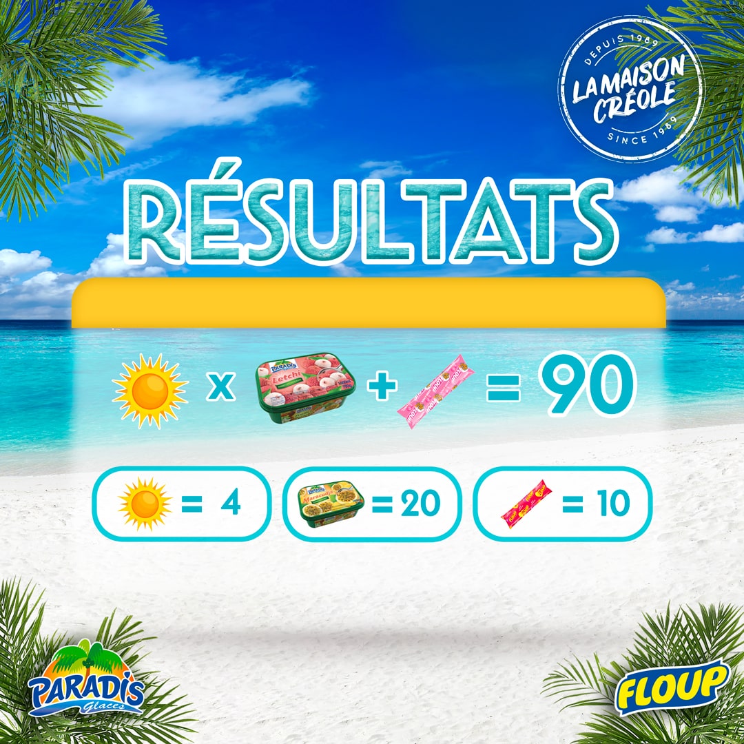 Résultats Quiz Floup et Paradis Glaces